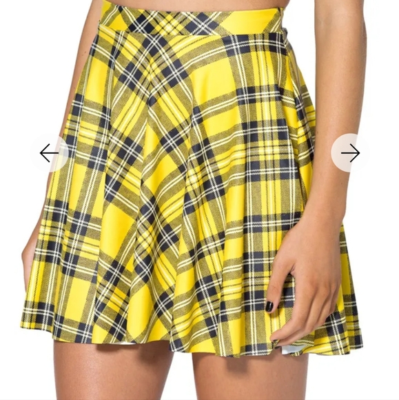 NWOT Blackmilk Tartan Yellow Skater Skirt - Picture 3 of 5